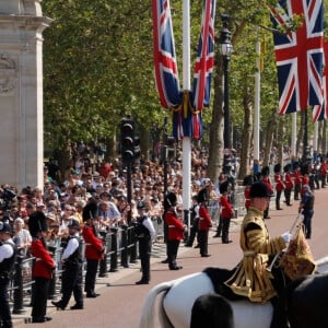 Répétition de la parade Trooping the colour qui aura lieu le 17 juin à Londres. Le 10 juin 2023. 