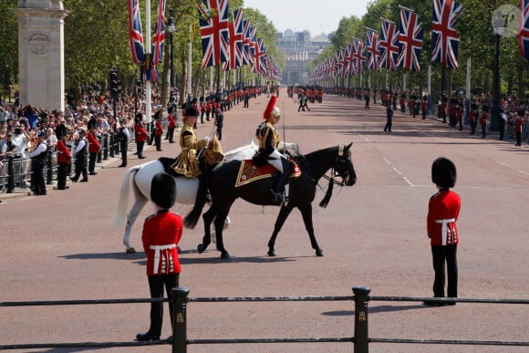 Répétition de la parade Trooping the colour qui aura lieu le 17 juin à Londres. Le 10 juin 2023. 