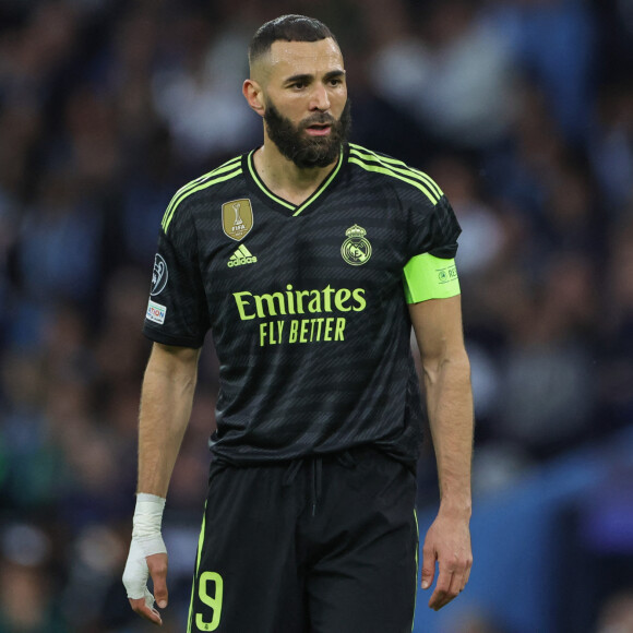 Karim Benzema - Manchester City s'impose face au Real Madrid (4 - 0) en demi-finales retour de la Ligue des champions, le 17 mai 2023. © New Images / Panoramic / Bestimage