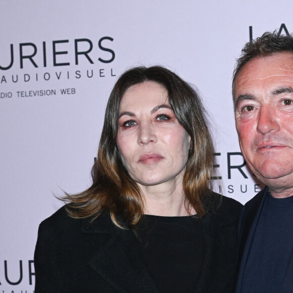 Mathilde Seigner et Fabien Onteniente - 28e cérémonie des Lauriers de l'Audiovisuel au théâtre Marigny à Paris le 20 février 2023. © Coadic Guirec/Bestimage