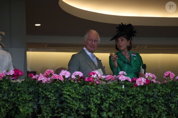 Le roi Charles III d'Angleterre lors du premier jour de la course hippique Royal Ascot 2023, à Ascot, Royaume Uni, le 20 juin 2023.