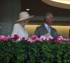 Le couple était très élégant, et Camilla portait un accessoire très remarqué.
Le roi Charles III d'Angleterre et Camilla Parker Bowles, reine consort d'Angleterre lors du premier jour de la course hippique Royal Ascot 2023, à Ascot, Royaume Uni, le 20 juin 2023.