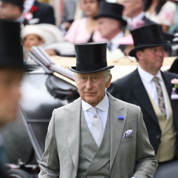 Le roi Charles III d'Angleterre lors du premier jour de la course hippique Royal Ascot 2023, à Ascot, Royaume Uni, le 20 juin 2023.