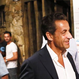 Nicolas Sarkozy et son epouse Carla Bruni sont venus assister a la representation de Julien Clerc dans le cadre du festival de Ramatuelle le 3 aout 2013.