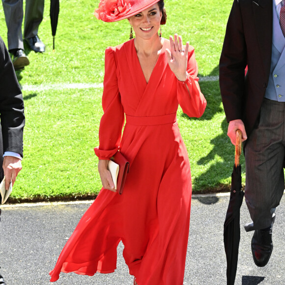 Kate Middleton - La procession royale du Royal Ascot du 23 juin comprenait notamment le roi Charles et la reie Camilla, ainsi que le prince et la princesse de Galles. 23 juin 2023.