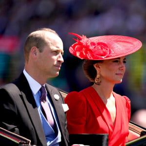 Elle est notamment arrivée avec son mari, le prince William.
Kate Middleton et le prince William - La procession royale du Royal Ascot du 23 juin comprenait notamment le roi Charles et la reie Camilla, ainsi que le prince et la princesse de Galles. 23 juin 2023. Photo by John Walton/PA Wire/ABACAPRESS.COM