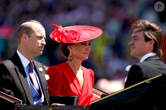 Kate Middleton et le prince William - La procession royale du Royal Ascot du 23 juin comprenait notamment le roi Charles et la reie Camilla, ainsi que le prince et la princesse de Galles. 23 juin 2023. John Walton/PA Wire.