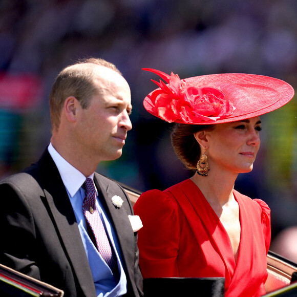 Kate Middleton et le prince William - La procession royale du Royal Ascot du 23 juin comprenait notamment le roi Charles et la reie Camilla, ainsi que le prince et la princesse de Galles. 23 juin 2023. John Walton/PA Wire.