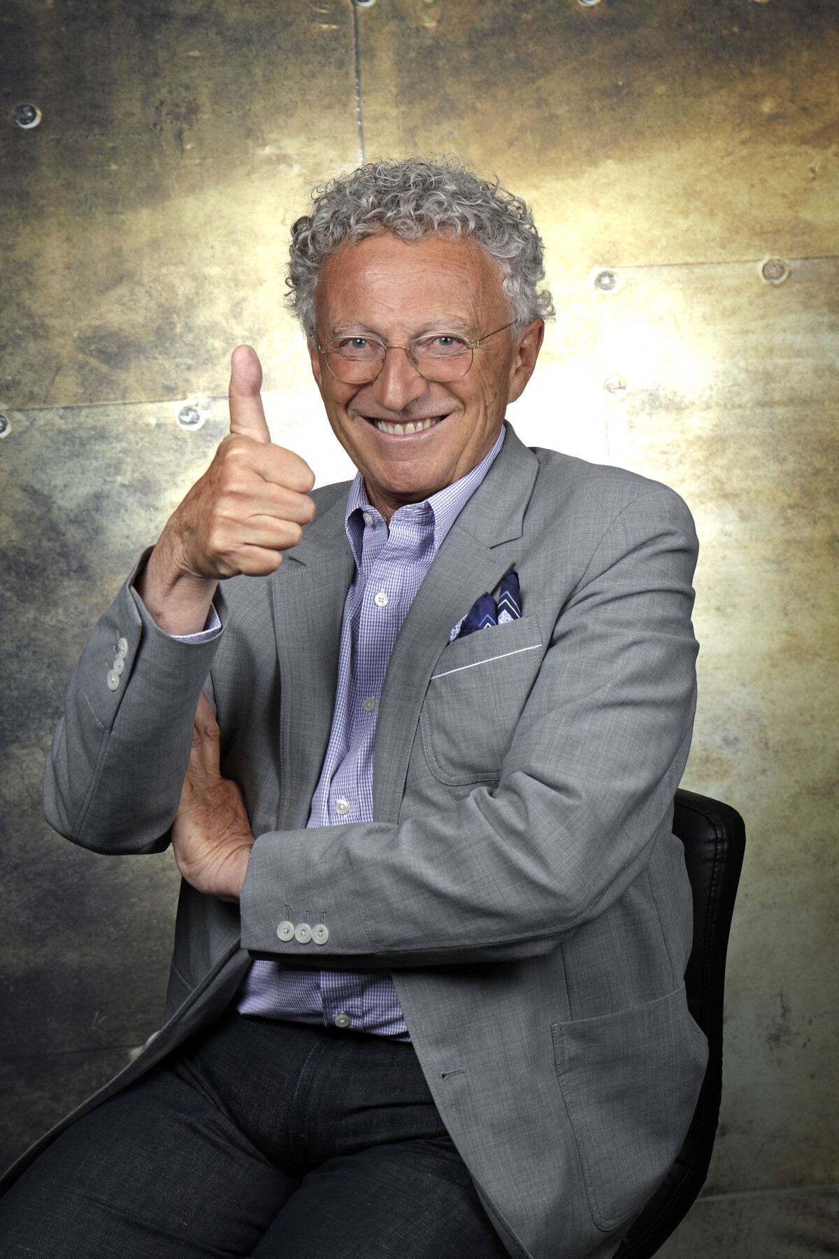 Photo Portrait de Nelson Monfort, lors de l'enregistrement de l'émission "Chez Jordan". Le 6