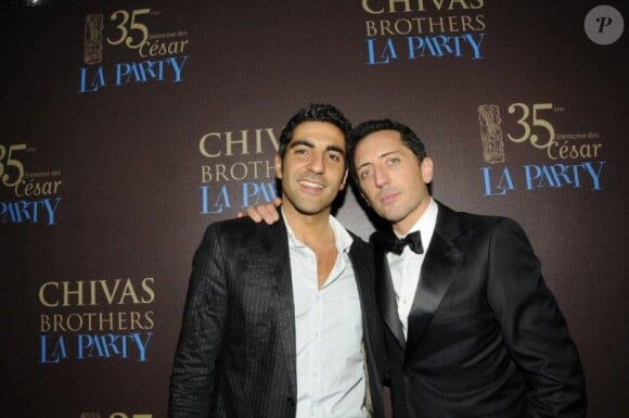 Gad Elmaleh et Ary Abittan à la Chivas Party, organisée après la cérémonie des César 2010. 