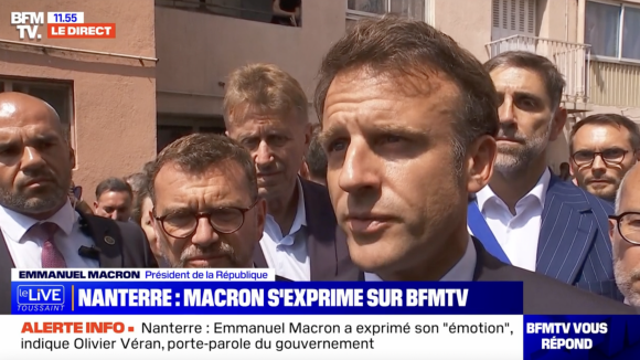 Emmanuel Macron s'exprime sur la mort d'un adolescent à Nanterre, tué après un refus d'obtempérer par un policier.