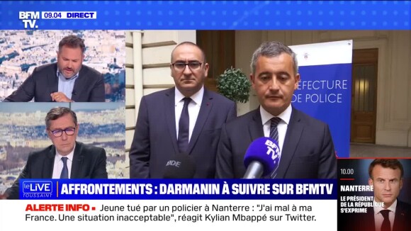 Le ministre de l'Intérieur Gérald Darmanin s'exprime sur la mort de Nahel, 17 ans, tué par un tir de policier à Nanterre.
