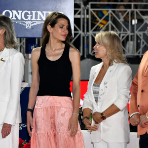 Charlotte Casiraghi et Diane Fissore, présidente de la fédération équestre monégasque et organisatrice du Jumping, lors de la seconde soirée de la 17ème édition du Longines Global Champions Tour à Monaco, le 30 juin 2023 sur le port de Monaco, pour le Longines Global Champions, c'est le binôme composé par Patrick Stuhlmeyer et Christian Kukuk, qui ont remporté la compétition en deux manches, suivi par Ioli Mytilineou et Harrie Smolders et Jérome Guery et Shane Breen. © Bruno Bebert/Bestimage 