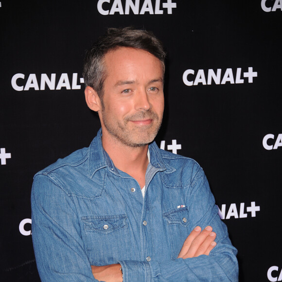 Yann Barthes et l'equipe du 'Petit Journal' lors de la soiree de rentree Canal plus organisee a Paris, le 28 aout 2013 .