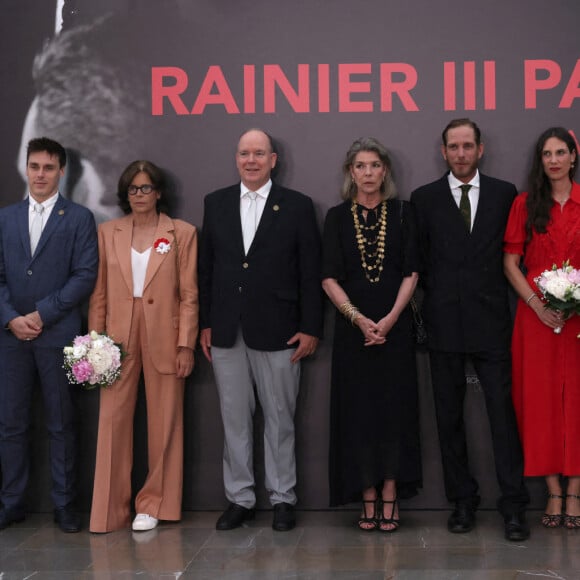 Camille Gottlieb, Louis Ducruet et sa femme Marie, la princesse Stéphanie de Monaco, le prince Albert II de Monaco, la princesse Caroline de Hanovre, Andrea Casiraghi et sa femme Tatiana Casiraghi (Tatiana Santa Domingo), la princesse Alexandra de Hanovre et son compagnon Ben-Sylvester Strautman - Arrivée de la famille Princière de Monaco avant la projection du film documentaire "Rainier III par lui-même" au Grimaldi Forum à Monaco le 4 juillet 2023. Le film réalisé par Yann-Antony Noghès revient sur les moments forts de 56 ans de règne, en utilisant des enregistrements de la voix de l'ancien souverain, pour en faire le narrateur de sa vie. © Claudia Albuquerque/Bestimage 