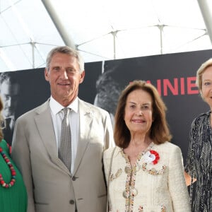 Patricia Lambin, Catherine Pastor, Philippe Narmino et sa femme, Simone Pastor, Louisette Lévy-Soussan - Arrivée de la famille Princière de Monaco avant la projection du film documentaire "Rainier III par lui-même" au Grimaldi Forum à Monaco le 4 juillet 2023. Le film réalisé par Yann-Antony Noghès revient sur les moments forts de 56 ans de règne, en utilisant des enregistrements de la voix de l'ancien souverain, pour en faire le narrateur de sa vie. © Claudia Albuquerque/Bestimage 