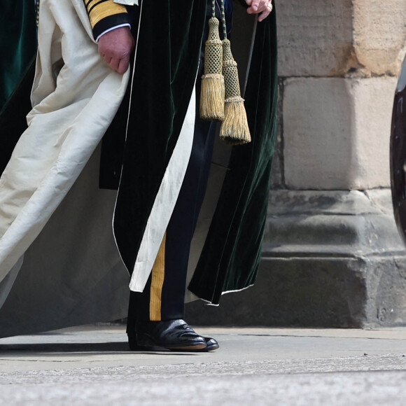 Le roi Charles III quitte le palais d'Holyrood à Edimbourg pour la suite du deuxième couronnement de Charles III. 5 juillet 2023 @ Robert Perry/PA Wire
