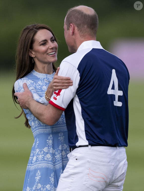 Catherine Kate Middleton, princesse de Galles, le prince William, prince de Galles - La princesse de Galles Catherine Kate Middleton vient soutenir le prince William, prince de Galles lors d'un match de polo caritatif à Windsor. 6 juillet 2023. 
