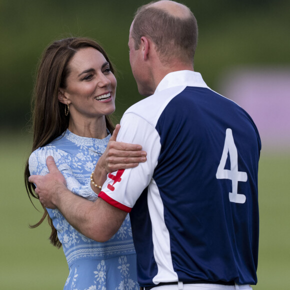 Catherine Kate Middleton, princesse de Galles, le prince William, prince de Galles - La princesse de Galles Catherine Kate Middleton vient soutenir le prince William, prince de Galles lors d'un match de polo caritatif à Windsor. 6 juillet 2023. 
