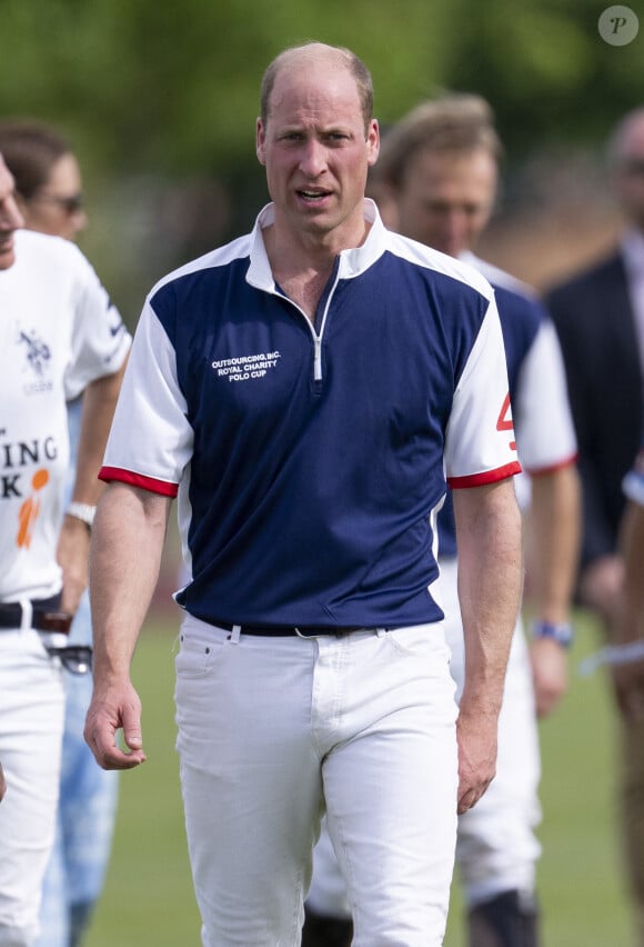 Le prince William, prince de Galles - La princesse de Galles Catherine Kate Middleton vient soutenir le prince William, prince de Galles lors d'un match de polo caritatif à Windsor. 6 juillet 2023. 
