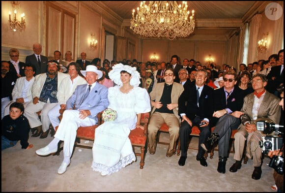 Mariage de Caroline et d'Eddie Barclay en 1988.