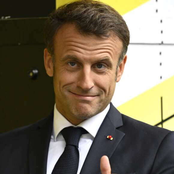 Emmanuel Macron lors de la 110e édition du Tour de France. 06/07/2023