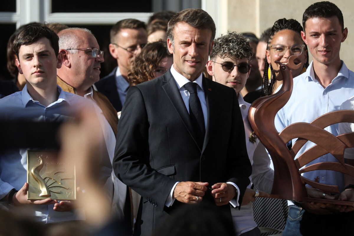 Photo : Le président de la République française Emmanuel Macron lors du
