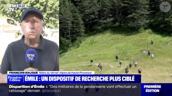 Capture d'écran des reportages de BFMTV consacrés à la disparition d'Emile, l'enfant de 2 ans et demi porté disparu depuis le 8 juillet 2023.