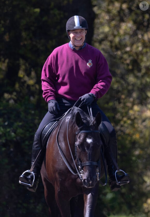 Le Prince Andrew est tout sourire lors d'une balade à cheval avec des palefreniers à Windsor, Royaume Unis le 27 Mai 2023. 