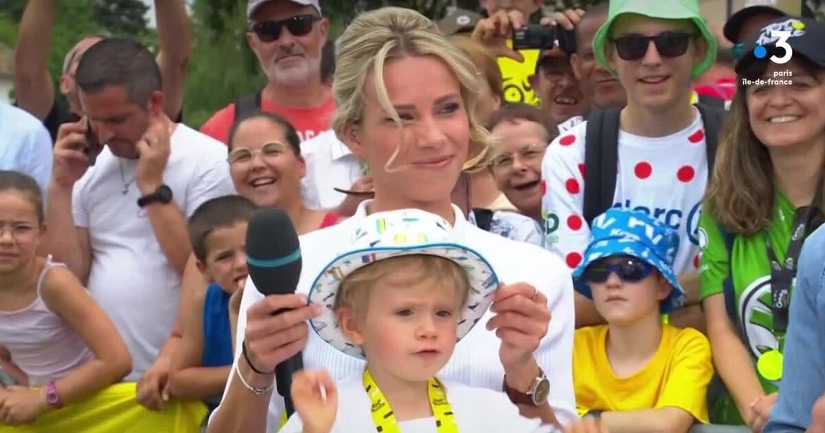 VIDEO Marion Rousse Première apparition télé pour son petit Nino sur le Tour de France déjà
