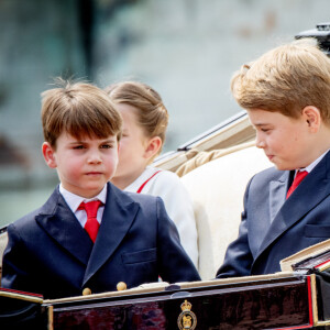 Le prince Louis, le prince George de Galles - La famille royale d'Angleterre lors du défilé "Trooping the Colour" à Londres. Le 17 juin 2023