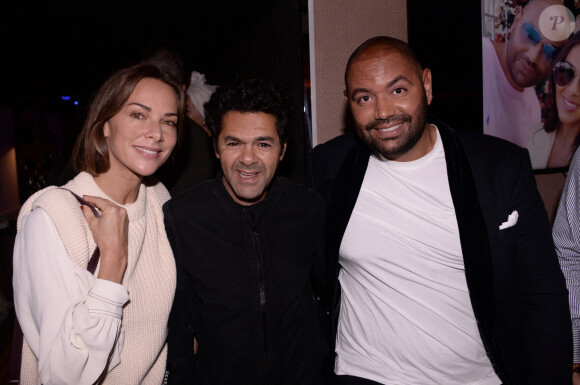 Jamel Debbouze, sa femme Mélissa Theuriau, Fouad Ben Kouider - Soirée d'anniversaire de Fouad Ben Kouider (mari de Nawel Debbouze) à Paris le 2 octobre 2021. © Rachid Bellak/Bestimage