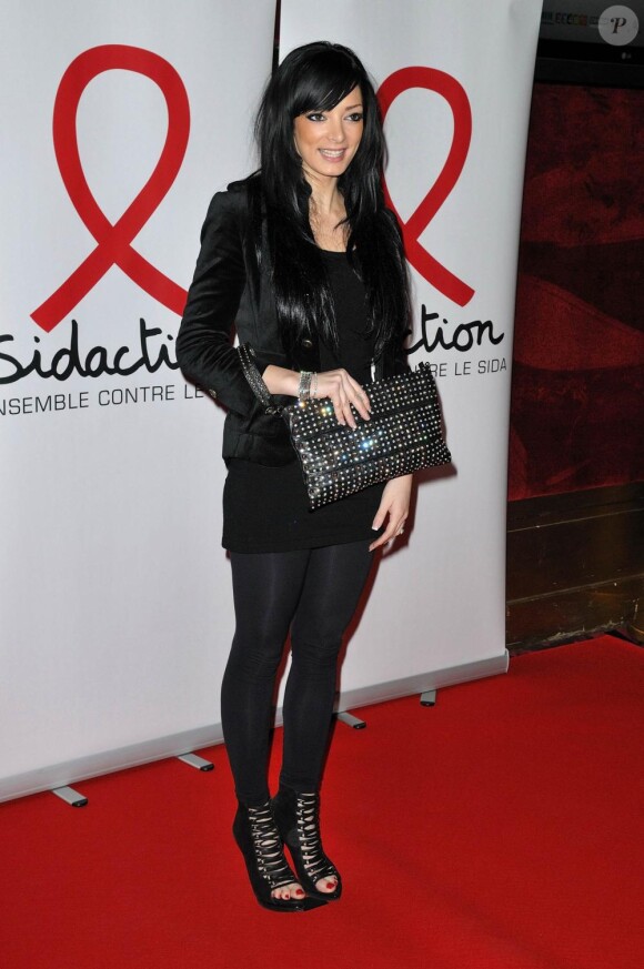 Emilie de Secret Story à la soirée de lancement du Sidaction 2010, le 3 mars, au Casino de Paris.