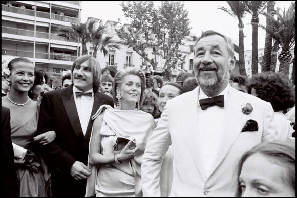Gérard Depardieu, Philippe Noiret, Catherine Deneuve et Sophie Marceau au Festival de Cannes pour le film Fort Saganne en 1984