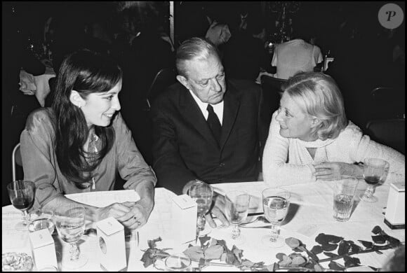 Joséphine Chaplin, Jacques Tati et Michèle Morgan en 1979.