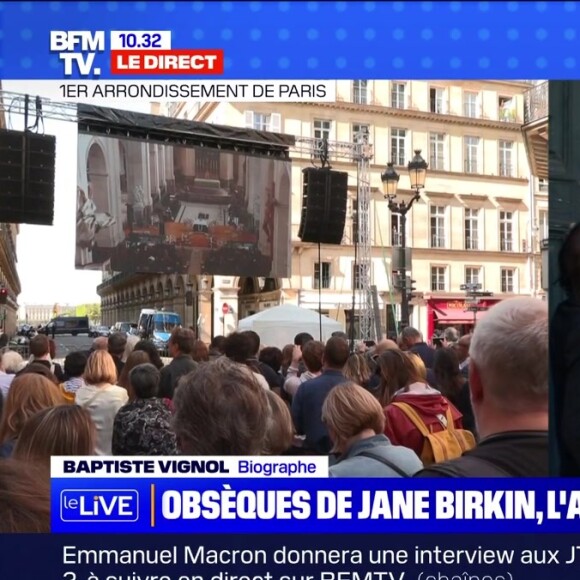Charlotte Gainsbourg très affectée, soutenue par son clan, son compagnon Yvan Attal, son fils Ben Attal, et ses filles Alice et Jo Attal, lors des obsèques de Jane Birkin, à l'église Saint-Roch le 24 juillet 2023