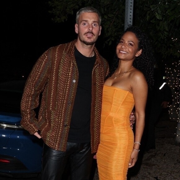 Christina Milian et son mari M. Pokora (Matt Pokora) à la sortie du restaurant Catch Steak House à West Hollywood, Los Angeles, Californie, Etats-Unis, le 6 janvier 2023.