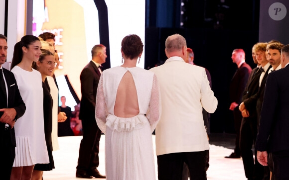 Le prince Albert II de Monaco et la princesse Charlène de Monaco lors du 74ème Gala de la Croix-Rouge Monégasque, qui se tient dans la mythique Salle des Etoiles du Sporting Monte-Carlo à Monaco. Cette année l'ambassadeur du gala n'est autre que la rock star internationale Robbie Wiliams. En cette occasion Robbie Williams a donné un concert exclusif à la Salle des Etoiles. Monaco, le 29 juillet 2023. © Dominique Jacovides/Bestimage 