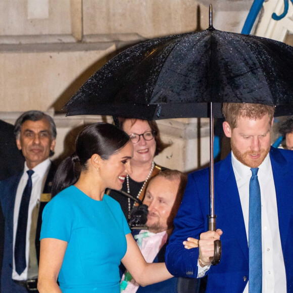 Le prince Harry, duc de Sussex, et Meghan Markle, duchesse de Sussex arrivent à la cérémonie des Endeavour Fund Awards au Mansion House à Londres, Royaume Uni, le 5 mars 2020.