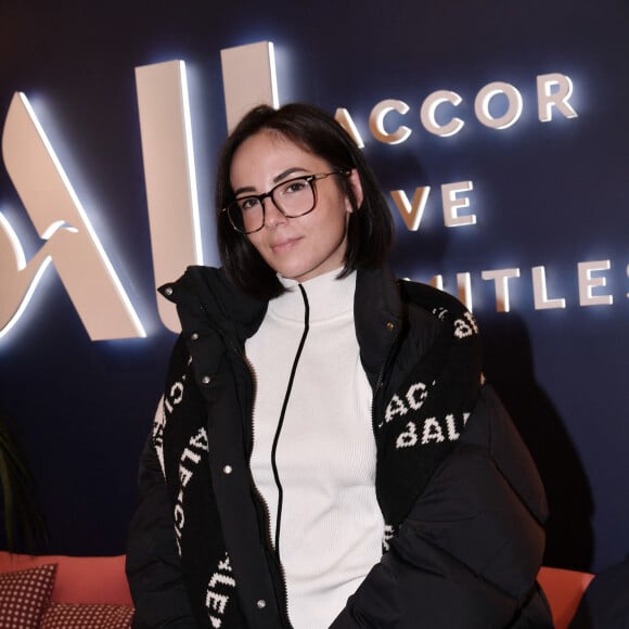 Exclusif - Agathe Auproux - People dans les loges lors du huitième de finale aller de la Ligue des champions entre le PSG et le Real Madrid au Parc des Princes à Paris le 15 février 2022. © Rachid Bellak/Bestimage