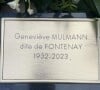 C'est à 15h30 que le cercueil de Geneviève de Fontenay est arrivé de la clinique du Val d'Or, où elle se trouvait au funérarium.

Des photos de la tombe de Geneviève de Fontenay au cimetière parisien d'Ivry-sur-Seine