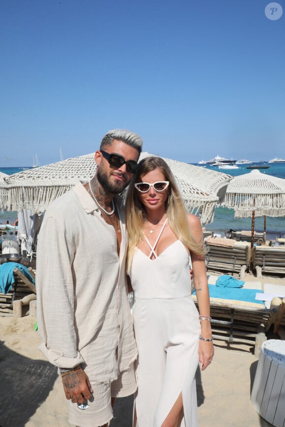 Exclusif - Thibault Garcia et sa compagne Jessica Thivenin (Les Marseillais) - Hublot fête l'arrivée de la nouvelle Big Bang Unico à la boutique de Saint-Tropez au restaurant Verde Beach à Ramatuelle, Côte d'Azur, France, le 12 juillet 2022. © Luc Boutria/Nice Matin/Bestimage