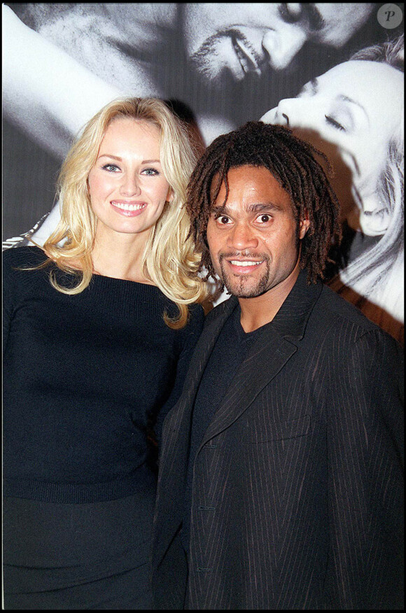 Adriana Karembeu et son mari Christian Karembeu - Lancement des parfums Yin et Yang produits par la maison Fath Paris au Stade de France.