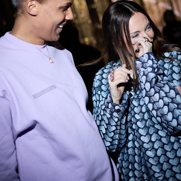 Exclusif - Stromae avec sa femme Coralie Barbier en backstage de la 38ème cérémonie des Victoires de la musique à la Seine musicale de Boulogne-Billancourt, France, le 10 février 2023. © Moreau-Veren/Bestimage 