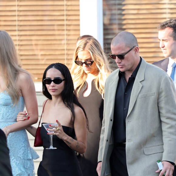Channing Tatum, Zoe Kravitz - Célébrités au Mariage de Margaret Qualley (fille d'A. MacDowell) et Jack Antanoff à Beach Haven, États Unis le 19 Août 2023. 
