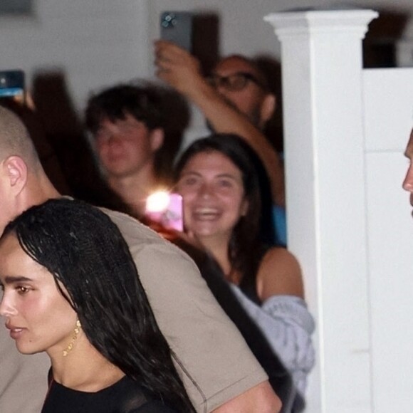 Exclusif - Channing Tatum et Zoe Kravitz main dans la main au dîner de la répétition du Mariage de Margaret Qualley (fille d'A. MacDowell) et Jack Antanoff à Beach Haven, États Unis le 18 Août 2023. 