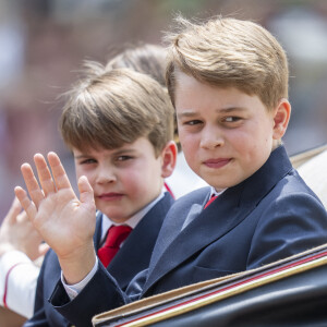 Le prince George, le prince Louis de Galles - La famille royale d'Angleterre lors du défilé "Trooping the Colour" à Londres. Le 17 juin 2023