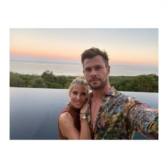 Elsa Pataky et son mari Chris Hemsworth sur Instagram, avril 2020.