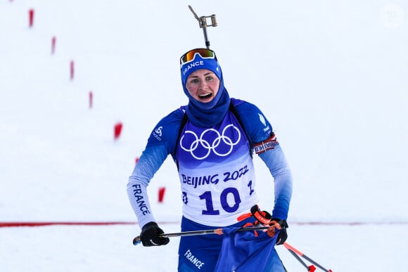 Justine Braisaz-Bouchet (médaille d'or olympique biathlon mass start) - Biathlon femmes 12,5 kms Mass Start lors des jeux olympiques d'hiver Pékin 2022 le 18 février 2022.