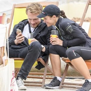 Lorie (Laure Pester) et son compagnon Roby Schinasi - Vingtième édition de la course La Parisienne à Paris, France, le 11 septembre 2016. © Pierre Perusseau/Bestimage 